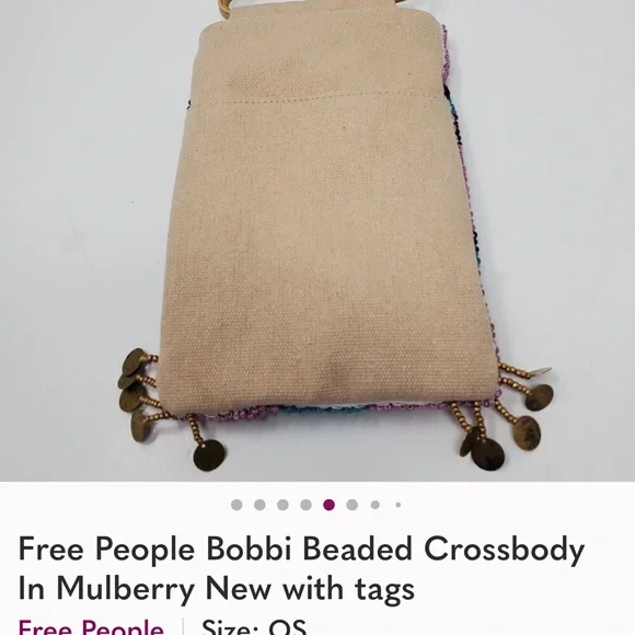 Nwt Free People Beaded Crossbody bag with beads - Picture 5 of 6